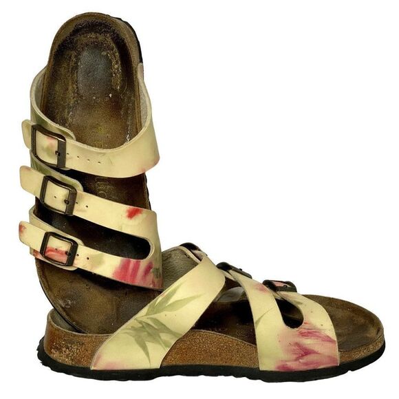 Birkenstock Papillio Womens Open Toe Triple Strap Floral Comfort Sandals Slides - Picture 7 of 8